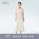 OVV2023春夏新款女裝醋酸仿麻時尚一?？坌蓍e短袖西服外套 粉紅（凈色）15 XL