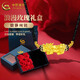 中國黃金（CHINA GOLD）黃金貔貅項鏈情侶款足金招財皮丘編織繩吊墜掛墜節日禮物送男女友 【玫瑰禮盒】貔貅項鏈【黑繩】約0.3g