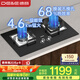 德意（DE&E）燃?xì)庠?液化氣 鋼化玻璃燃?xì)庠?全尺寸適配灶具 4.6kW大火力 聚能猛火灶臺(tái) 熄火保護(hù)718A