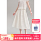 ELLE KIDS童裝 花朵提花中長(zhǎng)半裙女童夏季新款法式優(yōu)雅度假風(fēng)裙子 本白色 165 （M）
