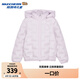 Skechers斯凱奇兒童羽絨服梭織短款冬季新款女童保暖連帽外套P424G002 云霧紫/02PM 160 cm