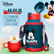 迪士尼（Disney）兒童保溫杯316不銹鋼小學(xué)生男女上學(xué)直飲杯水杯便攜大容量水壺 650ml【兩蓋/杯套】綠米奇