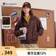 Champion冠軍立領(lǐng)衛(wèi)衣女新款潮牌加絨保暖開衫簡約休閑 咖啡色 M 