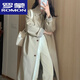 羅蒙（ROMON）風(fēng)衣外套女2025年新款春秋季小個(gè)子韓版英倫風(fēng)中長(cháng)款 卡其色 S  80-95斤