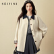 詩(shī)凡黎孟子義代言【王牌爆款】詩(shī)凡黎巴恩風(fēng)撞色翻領(lǐng)風(fēng)衣26春新氣質(zhì)外套 米白 S