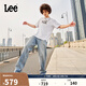 Lee25新品EasyRider寬松中腰闊腿淺藍(lán)男牛仔褲潮流