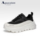 雅格獅丹（Aquascutum）男鞋2025新款透氣網(wǎng)面鞋男士厚底增高時(shí)尚休閑鞋子男 黑白 42