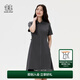 KOLON SPORT/可隆梭織連衣裙 女子戶外POLO領拉鏈吸濕速干短袖裙子 LKOP5MT836-AS 煙灰 M 165/88A