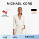 MICHAEL KORS邁克高仕 MK 女士老花針織長(zhǎng)袖開(kāi)衫 含鏈條腰帶 米色 110 S