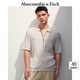 ABERCROMBIE & FITCH【拉鏈開衫】男裝25夏新款美式百搭Polo衫短袖T恤KI120-5187 暖米色 XS (170/84A)