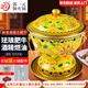 郭一元新景泰藍(lán)琺瑯老北京小火鍋單人酒精鍋環(huán)保油火鍋一人景泰藍(lán)銅火鍋 單人小肥牛黃底百花齊放 19cm