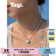 Tagi.《i》想象鼓鼓愛心亞克力樹脂開口戒指/耳釘/耳夾 想象珍珠(耳夾)