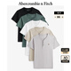 ABERCROMBIE & FITCH男裝24夏款5件組合裝經(jīng)典小麋鹿亨利領短袖T恤KI124-4177 黑色，白色，灰色，米色，綠色 M