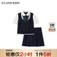 E·LAND KIDS藤校少女童裝女童套裝25年夏季新品蝴蝶結(jié)襯衫短裙 Navy藏青色/59 165/M 均碼