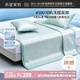 水星家紡A類涼感提花冰絲席涼席三件套綁帶款綠色180x200cm【可機洗】