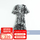 帕羅（PALUOPO）售完不補(bǔ)】清倉真絲連衣裙女裝顯瘦遮肚子夏季小個(gè)子桑蠶絲印花裙 ES21380YC L (165/88A)