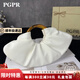 PGPR2025新款法式復(fù)古小眾牛角包包圓環(huán)手提包女褶皺云朵包手拿餃子包 白色