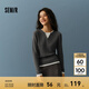 森馬（Semir）毛衣女短款假兩件含羊毛針織衫2024冬季新款修身保暖軟糯v領(lǐng)內(nèi)搭 白灰色調(diào)00412 S /155/80A