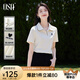 歐莎（OSA）愛(ài)心刺繡polo衫女2025年夏季新款女士t恤高檔短袖通勤顯瘦上衣 米白 L