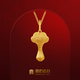宮匠造辦皇家小小 金如意實(shí)心黃金吊墜足金999項(xiàng)鏈轉(zhuǎn)運(yùn)首飾送女友禮物 4克 黑色掛繩＋妝匣包裝