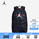 NIKE JORDAN 耐克AJ雙肩背包大容量帶筆記本保護(hù)套大學(xué)生書包 正黑色/喬丹紅 8/20【49*29*16cm 約22.7L】