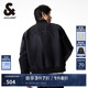 杰克·瓊斯（JACK&JONES）男裝春秋款潮流棒球領(lǐng)寬松休閑刺繡上衣夾克外套飛行員夾克男士 黑色E41 M (175)