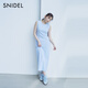 SNIDEL2025春夏新品簡約百搭圓領(lǐng)無袖純色長款連衣裙SWCO252164 淺藍(lán) 均碼 (F)