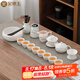 金鑲玉功夫茶具整套裝德化羊脂玉白陶瓷家用泡茶壺杯蓋碗高端禮盒 遠(yuǎn)山