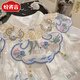 紛資言漢服女童春款2025新款中國風(fēng)小女孩超仙刺繡馬甲唐裝兒童馬面裙 單件上衣(送頭飾) 110