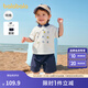 巴拉巴拉短袖男童套裝夏裝Polo衫兩件套2025新款兒童衣服t恤可愛寶寶童裝 本白10101 120