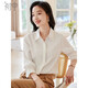 初申春秋長(cháng)袖襯衫女職業(yè)通勤氣質(zhì)刺繡斜紋面料白襯衣S144C2801