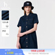 哈吉斯（HAZZYS）女裝 2025夏季新款女士【PHIZ系列】時(shí)尚寬松牛仔連衣裙女 深藏青色DN L (165/88A 40)