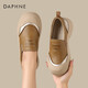 達芙妮單鞋女復古一腳蹬運動(dòng)休閑鞋松糕厚底女鞋子4024404446 卡其 37