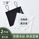 蘭繆（LAMIU）一字肩冰絲無(wú)痕吊帶背心女內搭美背打底百搭防走光裹抹胸夏季薄款 兩件松露黑+象牙白 L 建議75-100斤
