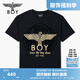 BOY LONDON春夏男女同款暗紋燙金潮牌休閑朋克短袖T恤N01051 黑色 L