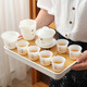 康樂(lè)品 功夫茶具套裝 旅行茶具中國(guó)白陶瓷家用泡茶碗茶杯茶盤(pán)整套禮盒裝 羊脂玉-靜心旅行茶具