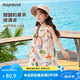 MQDMINI童裝女童裙子夏季兒童吊帶裙小孩無(wú)袖公主裙掛脖吊帶裙彩虹橋