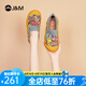快樂瑪麗（J&M）樂福鞋女2025春季新款厚底增高帆布百搭防滑休閑一腳蹬單鞋女 藍色 38 240mm