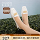萊爾斯丹【心旅繁花非遺聯(lián)名】春季新款英倫復(fù)古樂福鞋女單鞋06803 米白色 OWR 36