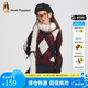 暇步士（Hush Puppies）【學(xué)院風(fēng)】童裝兒童女大童秋季新款時(shí)尚經(jīng)典格紋氣質(zhì)線衣 波爾多紅 170