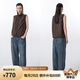 江南布衣（JNBY）JNBY/江南布衣牛仔褲女香蕉褲5P4E13630 牛仔靛藍(lán) S