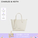 CHARLES&KEITH25夏季新品荔枝紋拉鏈?zhǔn)痔嵝笨嫱刑匕呦ΧY物CK2-30151511 Cream奶白色 M