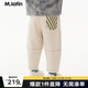 M.Latin/馬拉丁童裝兒童褲子24秋新款男小童牛仔長(zhǎng)褲 白灰 110cm