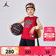 NIKE JORDAN 耐克AJ籃球服套裝23號球衣夏季兒童籃球背心+短褲2件套 正黑色 130 /64 【建議身高116-122cm】