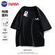 NASA GISS短袖T恤男純棉半袖潮流寬松上衣學(xué)生休閑五分袖 黑色 3XL 
