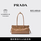 PRADA/普拉達【七夕禮物】女士Prada Bonnie中號牛皮革手提單肩包 豆沙色