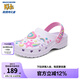 Skechers斯凱奇商場同款女童休閑一腳蹬洞洞鞋夏季新款閃燈涼拖鞋308406L 白色/多彩色/WMLT 30