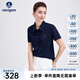 Navigare意大利小帆船翻領(lǐng)短袖T恤衫女士25夏季新品百搭體恤休閑polo衫女 午夜藍(lán) XL