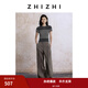 致知 三臺(tái) 針織上衣女2025新款鏤空針織透氣親膚夏日穿搭 灰色咖條 L