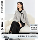 尚都比拉秋季時(shí)尚圓領(lǐng)盤扣門襟外套無袖中長(zhǎng)款A(yù)字連衣裙套裝 灰配黑色 XL 